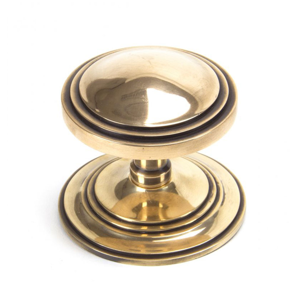 From the Anvil Art Deco Centre Door Knob - Polished Bronze